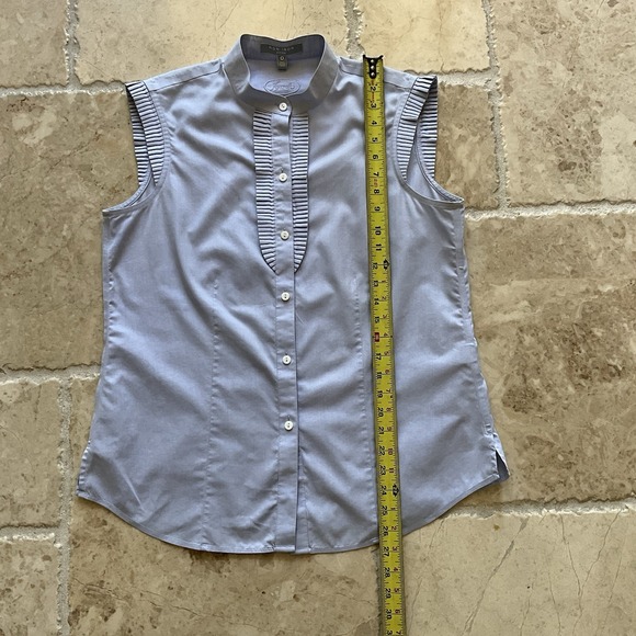 Foxcroft Non-Iron Fitted Sleeveless Blouse Top Blue Size 10 - Picture 5 of 7